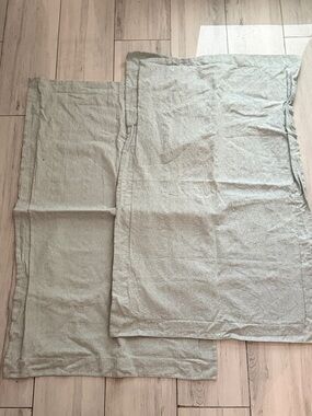 2 Peacock Alley Light Blue Linen Cotton King Pillow Shams